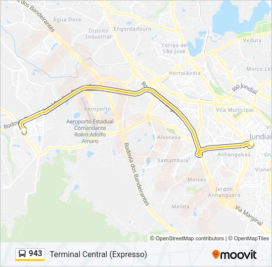 943 Bus Line Map