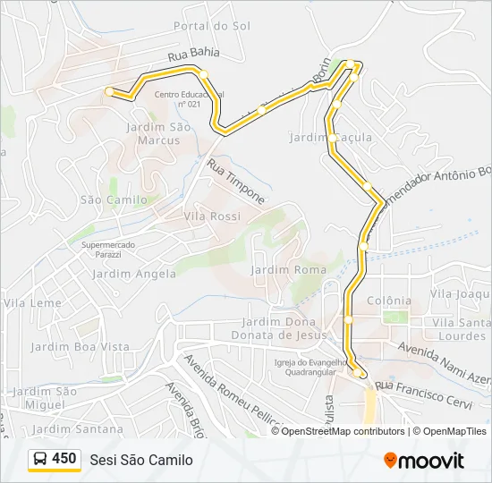 450 Bus Line Map