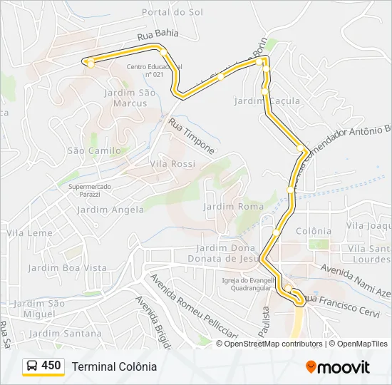 450 Bus Line Map