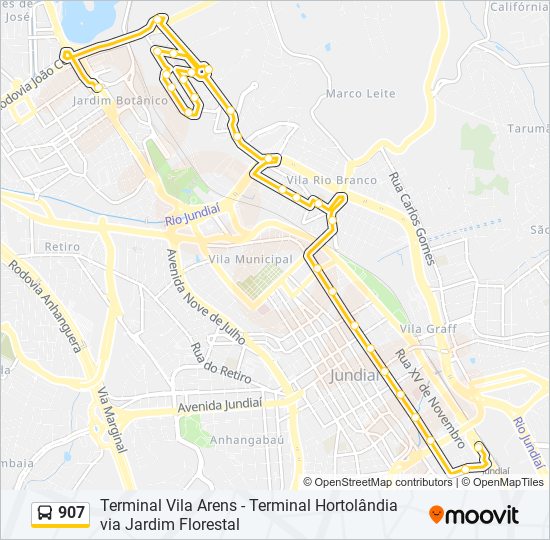 907 bus Line Map