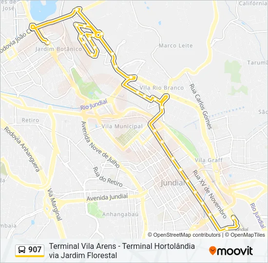 907 Bus Line Map