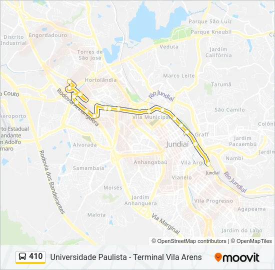 410 Bus Line Map