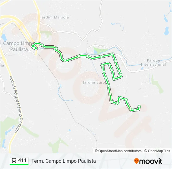 411 Bus Line Map