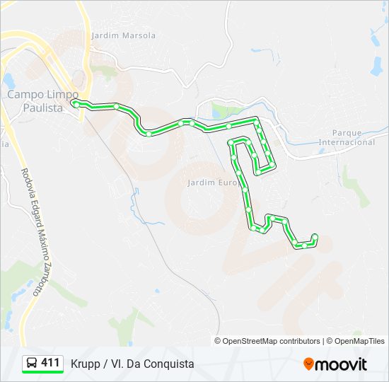 411 bus Line Map