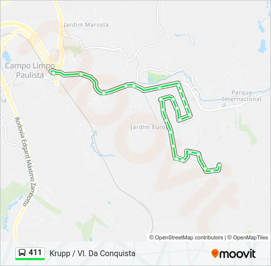 411 Bus Line Map