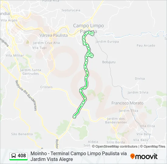 408 Bus Line Map