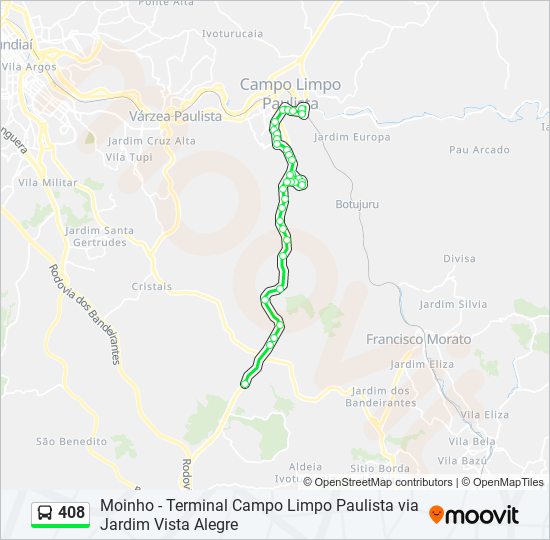 Mapa de 408 de autobús