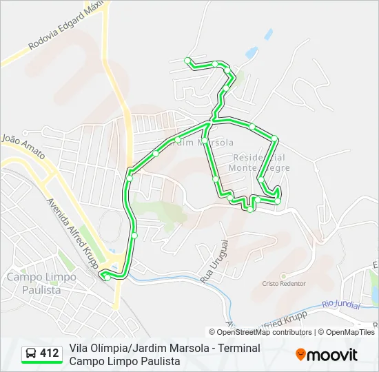 412 Bus Line Map