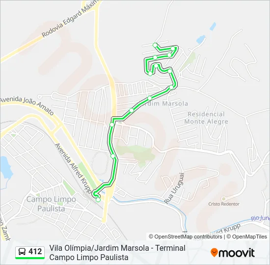 412 Bus Line Map