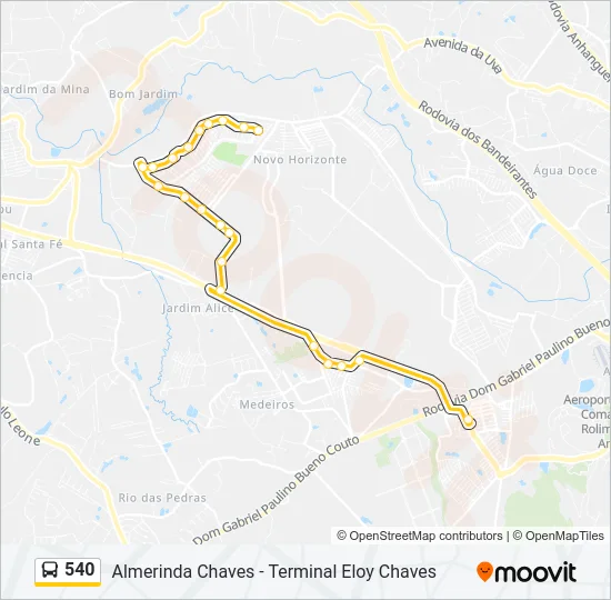 540 Bus Line Map