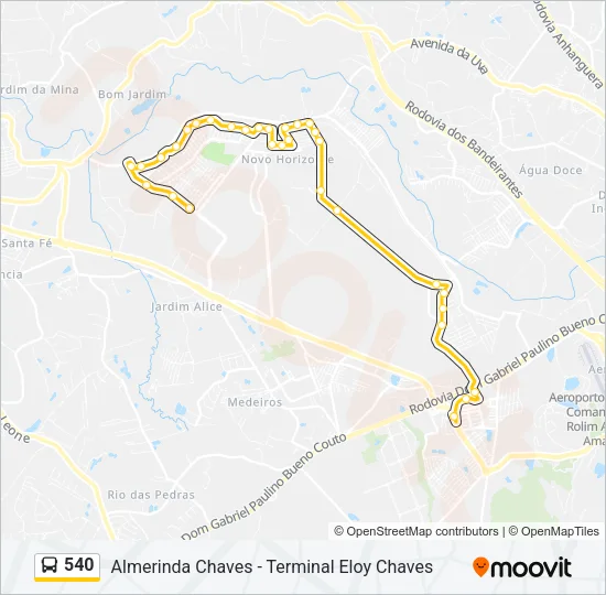 540 Bus Line Map