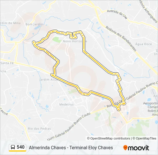 540 Bus Line Map