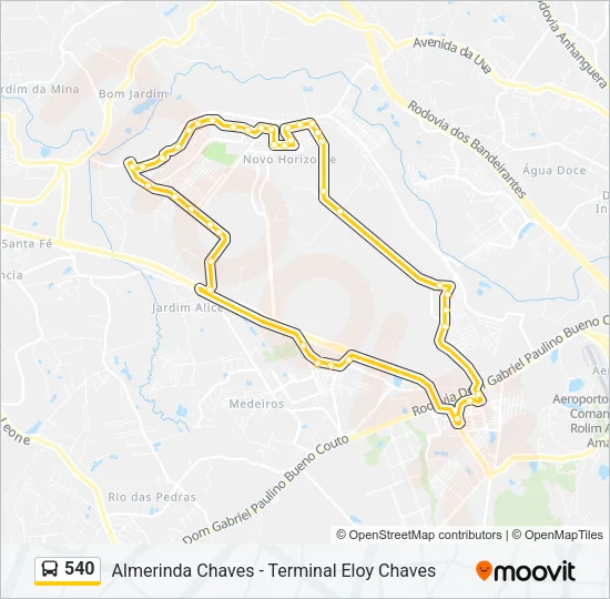 540 Bus Line Map