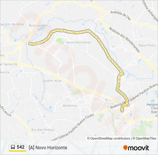 542 Bus Line Map