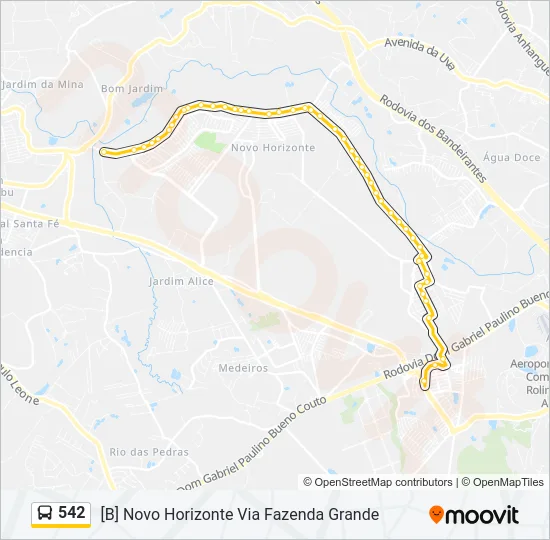 542 Bus Line Map