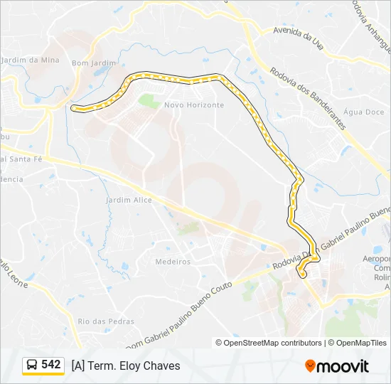 542 Bus Line Map