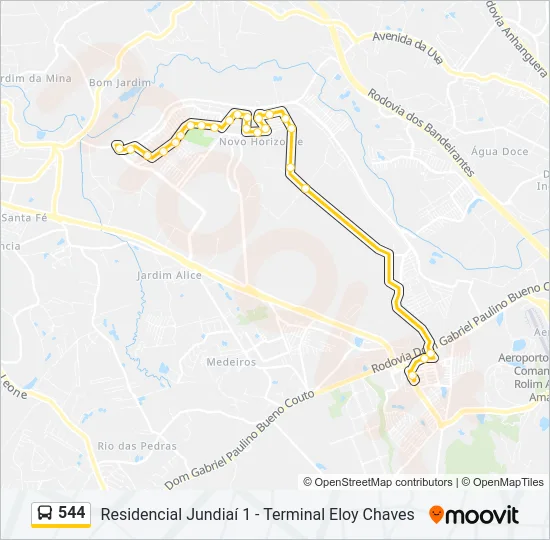 544 Bus Line Map