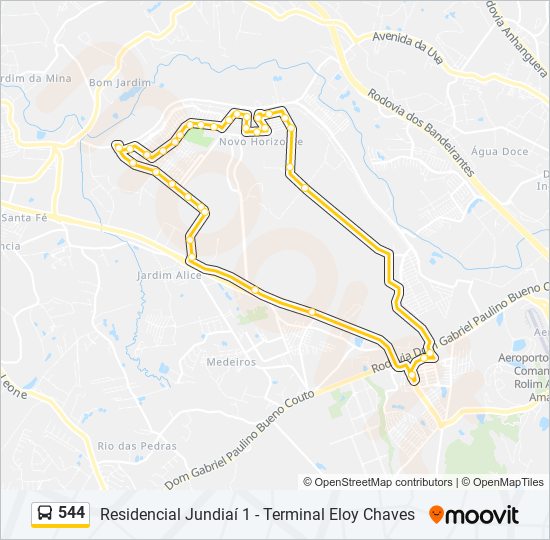 Mapa de 544 de autobús