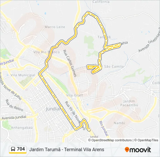 704 Bus Line Map