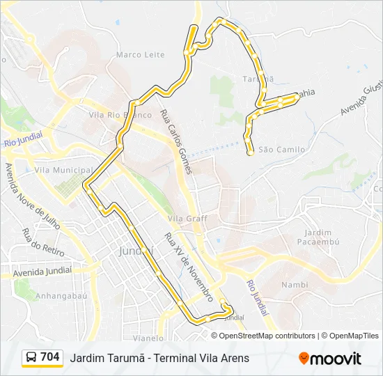 704 Bus Line Map