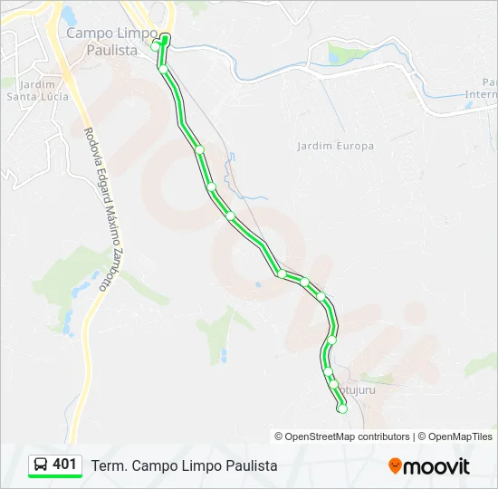 401 Bus Line Map