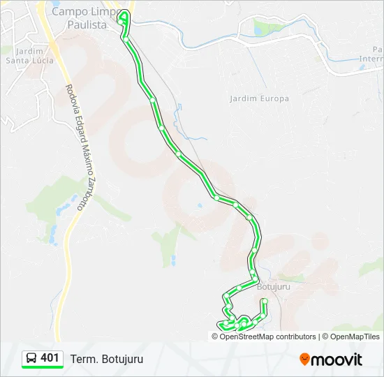 401 Bus Line Map