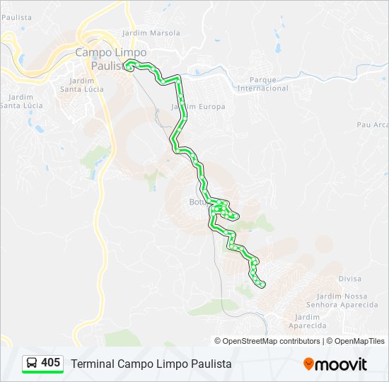 Mapa de 405 de autobús