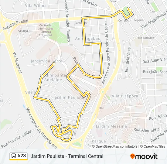 523 Bus Line Map