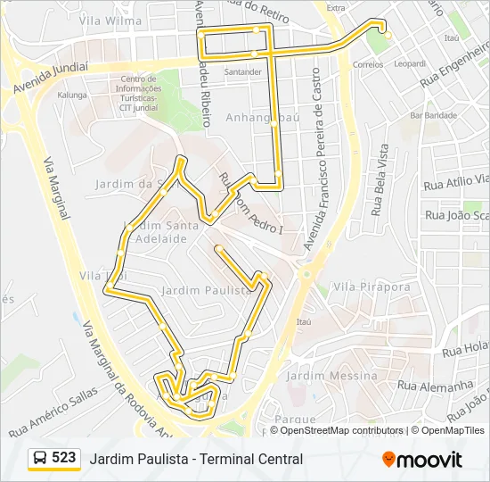 523 Bus Line Map
