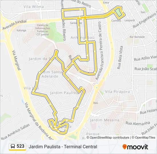523 Bus Line Map