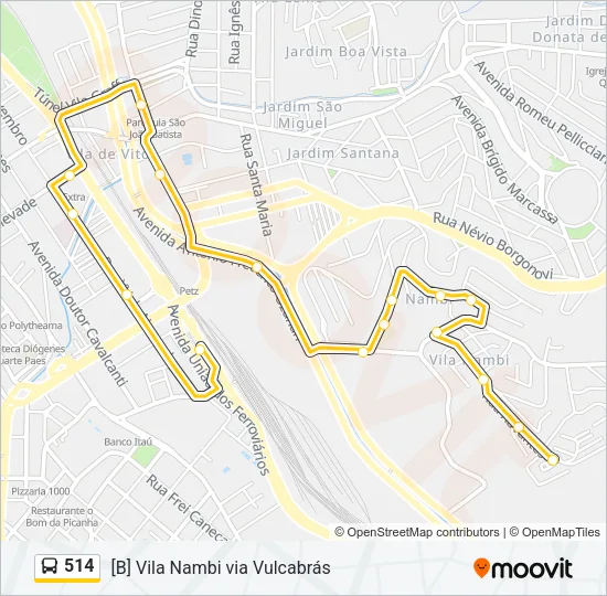 514 Bus Line Map
