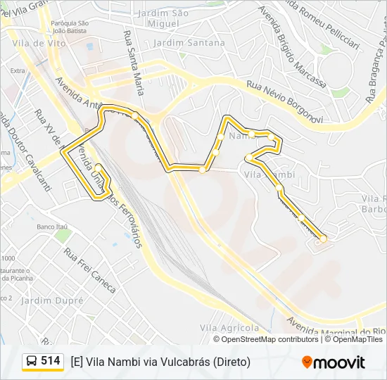 514 Bus Line Map