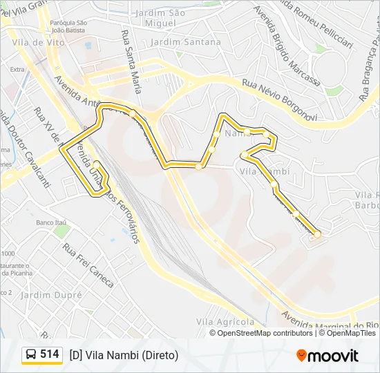 514 Bus Line Map