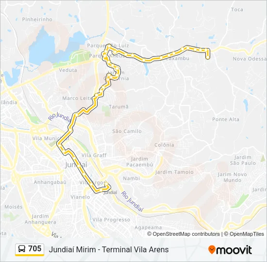 705 Bus Line Map