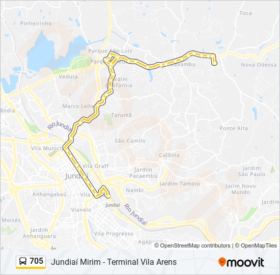 705 bus Line Map