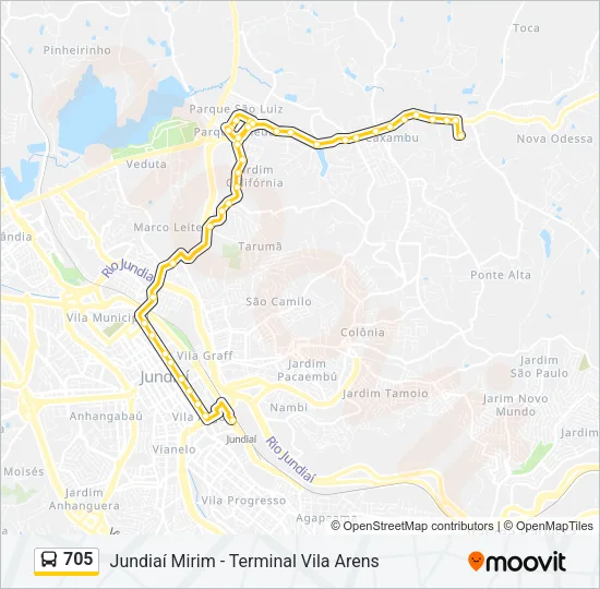 705 Bus Line Map