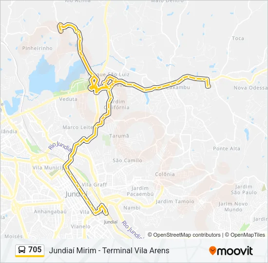 705 Bus Line Map