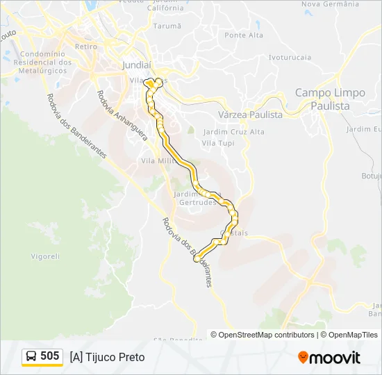 505 Bus Line Map