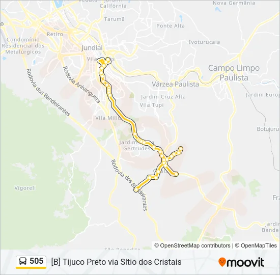 505 Bus Line Map