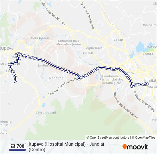 708 Bus Line Map