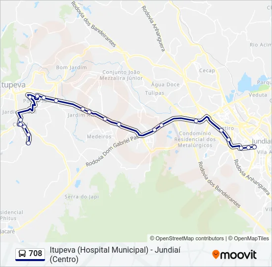 708 Bus Line Map