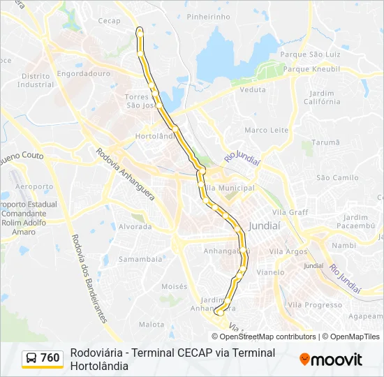 760 Bus Line Map