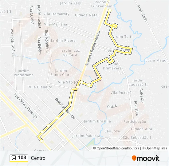 103 Bus Line Map