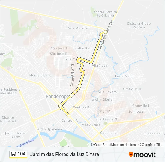 104 Bus Line Map