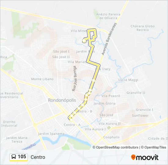105 Bus Line Map