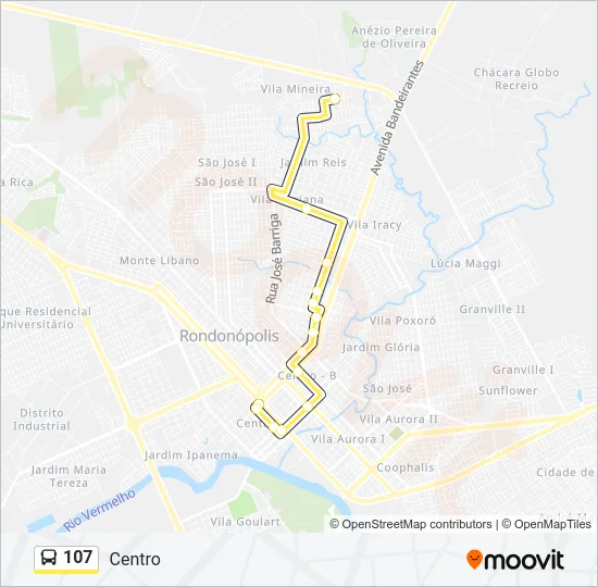 107 Bus Line Map