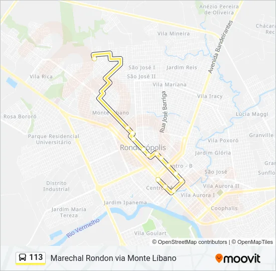 113 Bus Line Map