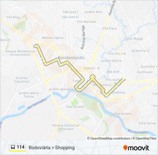 114 bus Line Map