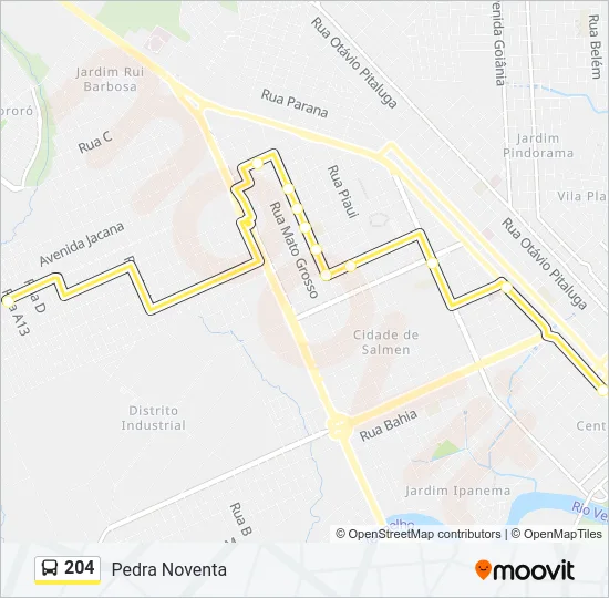 204 Bus Line Map