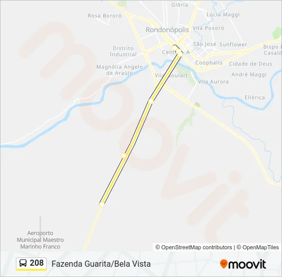 208 Bus Line Map